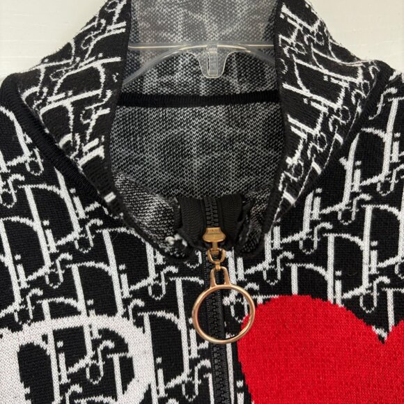 Vintage Christian Dior Zip-Up Knit Sweater - Picture 3 of 5